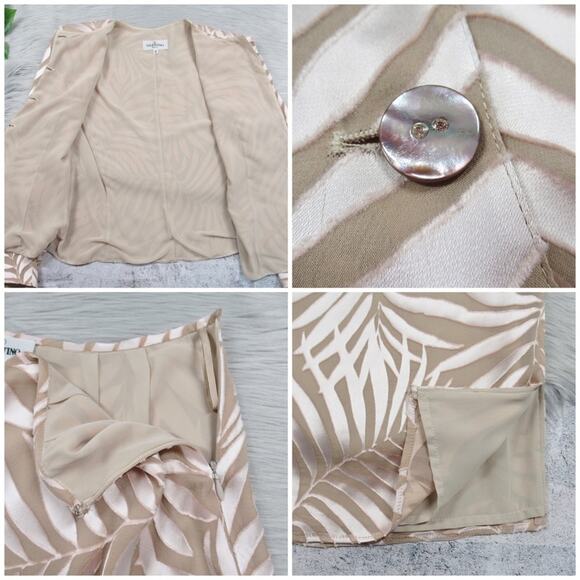 VALENTINO Miss V Vintage Silk Blend 2-Pc Skirt & Jacket Set Women’s Size 10 - Picture 8 of 13